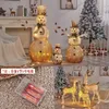 Décorations de Noël 1Set 12/90 / 40 cm Snowman Snowman Whited Iron Reindeer Lights Counter Decoration Mall Supermarket Holiday Scene Decor