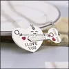 Pendentif Colliers Je T'aime Coeur Collier Porte-clés Ensemble De Bijoux Pour Les Femmes Couple Romantique Clé Forme Amant Cadeau En Gros Drop Deliv Dhf2D