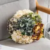 Dekorativa blommor kransar retro hösten hortensia bukett artificiellt rum hem dekoration bröllop blommor arrangemang parti leveranser po pro proffs