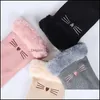 Five Fingers Gloves Winter Female Derong Warm Cashmere Cute Mittens Suede Thicken Plush Fl Finger Wrist Touch Sn Driving Drop Delive Ot9Lw