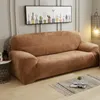 Tampas de cadeira capa de sofá de estilo europeu para sala de estar cinza espesso sofá seccional de pelúcia 1/2/3/4 de lugares de cor sólida