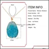 Pendentif Colliers Mode Brillant Druzy Irregar Naturel Cristal Quartz Pierre Chaînes En Or Pour Les Femmes De Luxe Bijoux Cadeau En Bk Drop Deli Otncp