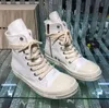 Designer Lente Canvas Laarzen Hoge Top Casual Schoenen Ademend Zwart Lace Up Lichte Schoenen Mode Echte Herfst gesp Mannen Vrouwen met doos maat 35-44