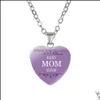 Colares pendentes Love You Mom Colar Glass Heart Shape Pingents Ever Fashion Jewelry Gift Drop Drop Ship Entrega OTP1K