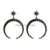 Dangle Chandelier Fashion Jewelry Crescent Earrings Colorf Rhinstone Exaggeration Vintage Drop Delivery Dhdrm