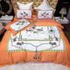 Bedding Sets White Satin Egyptian Cotton War Horse Digital Printing Set Duvet Cover Bed Linen Fitted Sheet Pillowcases