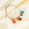 Bangle Colorful Star Chain Bracelets Beads Starfish Anklets For Women Handmade Ankle Bracelet Foot Jewelry Cheville Femme