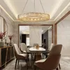 Chandelins Biewalk Luxury redondo lustre de cristal sala de estar villa quarto el retangular led interior decoração luminária