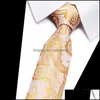 Boyun Bağları Erkek Kravat Klasik Düz Renk Şerit Çiçek Çiçekli 7.5Cm Jakarlı Kravat Aksesuarları Günlük Giyim Kravat Düğün Parti Hediye D Otkbr