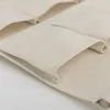 Storage Boxes Linen/Cotton Fabric Over Wall Door Closet Window Hanging Case Organizer Bag Beige Stripe Canvas 7-Pocket