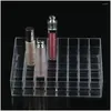 Storage Boxes Bins 24/36/40 Transparent Grid Acrylic Cosmetic Display Stand Lipstick Box Makeup Make Up Case Sundry Jewelry Tools Dhvif