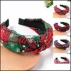 Headbands Knotted Widebrimmed Hair Hoop Christmas Print Headband Accessories For Women Girls Party Festival Head Bands Drop Delivery Ot9O1