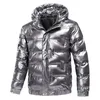 Hommes vers le bas Parkas 2023 veste d'hiver décontracté chaud épais manteau à la mode à capuche hommes vêtements brillant imperméable vestes taille 4XL S6890