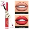 Lip Gloss Korean 12 Farbe Flüssiger Lippenstift Matte rote Lippen Make -up wasserdicht lang anhaltend Nackt Pink Liner Stifte Malip