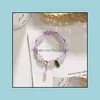 Fios de mi￧angas de moda Braceles para mulheres feitas ￠ m￣o letra inglesa letra de metal Tassel Mertes Bracelet String Jeia de festa Dr Dhmhs