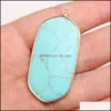 Arts And Crafts Natural Stone 23X4M Rec Rose Quartz Turquoise Tigers Eye Pendant Charms Diy For Necklace Earrings Jewelry Making Dro Dhyaj