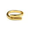 Bröllopsringar Fashion Temperament Geometric Baroque Ring Retro Light Luxury Girl Mouth Gold justerbar grossist