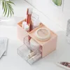 Storage Boxes Desk Makeup Organizer Box Cosmetic Lipstick Jewelry Stationery Desktop Dustproof Small Drawer