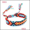 Urok bransolety bohemian nepal etniczny ręcznie robiony dla kobiet Rainbow Printing String Rope Rope Wrap Bangle Lucky Friendship Boho Jewe Ot8ac