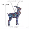 펜던트 목걸이 컬러프 더블 사이드 아크릴 인쇄 고양이 개 개 드래곤 말 낙타 목걸이 여성 의상 스웨터 체인 수제 aTlyl