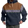 Felpe con cappuccio da uomo Uomo Inverno Primavera Casual O Collo Manica lunga Stampato in 3D Maglione da allenamento etnico gotico con cappuccio Fairycore Top corto