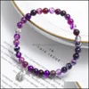 Bracelets De Charme Naturel De Guérison Cristal De Pierres Précieuses Bijoux Agate Perles Pour Femmes Hommes Couple Pendentif Élastique Bracelet Q302Fz Drop Delive Dhz5U