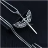 Hanger kettingen mode sieraden punk cross ketting mannen hiphop angel wing drop levering hangers dhant