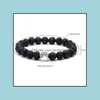 Bracelet de patte de chien en pierre de lave noire, 7 couleurs, perles, diffuseur d'huile essentielle d'aromathérapie pour femmes, livraison directe de bijoux Brac Otjri