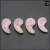 Sanat ve El Sanatları 16x29mm Doğal Taş Takılar Magatama Pal Pembe Kuvars Kristal Çakra Reiki İyileştirici Cazibe Mücevher için Kolye DHSCP