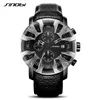 Wristwatches SINOBI Creative Car Design Fashion Leather Men Watches Top Brand Canlender Man Quartz Wristwacthes Chronograph Military Clock 2