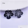 Charms 12st som gör Eearring Black Flower Lilies Rose Pendant Jewelry Accessories Drop Leverans Fyndkomponenter DHN1S