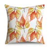 Kudde Autumn Cartoon Leaf Print Mönster Dekorativ S -kudde Polyester Cover Throw Sofa Decoration 45 cm