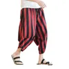 Ethnic Clothing Summer Kimono Pants Japanese Male Casual Loose Samurai Red Stripes Trouser Japan Men Yukata Harajuku Traditional Asian