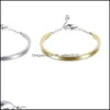 Braccialetti con ciondoli Moda Primi gioielli Blocco cuore Acciaio al titanio Bracciale da donna all'ingrosso e al dettaglio 3672 Q2 Consegna di goccia Dhhz3