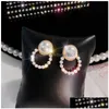 Stud Fashion Jewelry S925 Sier Post Pendientes Vintage Faux Pearl Circle Drop Entrega DHC3L