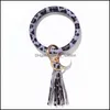 Key Rings Snakeskin ring armband met kwastje lederen polsbandje Bangle sleutelhanger voor vrouwen meisjes grote cirkelarmbanden sleutels q2fz dr dhzg2