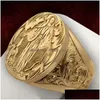 Band Rings Fashion Jewelry Virgin Mary Ring Men Women Drop Delivery Dhyc5