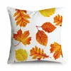 Kudde Autumn Cartoon Leaf Print Mönster Dekorativ S -kudde Polyester Cover Throw Sofa Decoration 45 cm