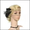 Fasce per capelli Anni '20 Copricapo con piume Flapper Fascia per capelli Grande Gatsby Copricapo vintage Costume da festa Goccia di capelli Consegna gioielli Hairjewelr Ot8S9