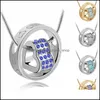 Naszyjniki wiszące luksusowe kryształowe serce austria rhinestone i pierścionek złoty łańcuch SIER Naszyjnik dla kobiet damski biżuteria mody upuszcza de Ot9l8