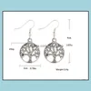 Dangle lustre mode femmes boucles d'oreilles goutte 925 Sier poisson oreille crochet boucle d'oreille Antique arbre de vie livraison bijoux Otsbz