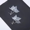 Boucles d'oreilles à la mode pour femmes, grande fleur blanche, bijoux élégants, pétale de gommage, cristal, cadeau, vente en gros