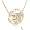 Naszyjniki wiszące luksusowe kryształowe serce austria rhinestone i pierścionek złoty łańcuch SIER Naszyjnik dla kobiet damski biżuteria mody upuszcza de Ot9l8