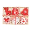 Kerstdecoraties Decoratie voor thuis sneeuwvlok/louev-heart/xmas boom/herten/bel houten stuk 24 stks hangende ornament-accessoires