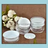 Packing Bottles 5 10 15 20 30 50G Ml Round Acrylic Jar White With Liner Container Empty Cream Plastic Cosmetic Packaging Bottle Sn10 Dhp75