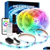 Led Strips 2022 Smart Rgbic Strip Lights 16.4Ft 32.8Ft Bluetooth App Control Remote Music Sync Color Changing For Bedroom Kitchen Ho Otgq2