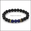 Bedelarmbanden natuurlijke lava stenen armband bangle 7 chakra 8mm yoga kralen vulkanische rots diffuser voor mannen vrouwen handgemaakte sieraden b36 dhblt