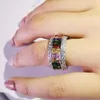 Anelli a grappolo Eterno Sapphire Ruby Peridot Kunzite Topaz 925 Impegno in argento sterling matrimonio per donne uomini naturali gioielli di gemma naturale