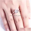 Cluster Rings Cosya 100 925 Sterling Sier Rose Gold White Four High Carbon Diamond Shining Ring For Women Cocktail Party Fine Jewel DHT8R