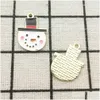 Charms 10Pcs 16X20Mm Enamel Christmas Snowman Charm Jewelry Accessories Earring Pendant Bracelet Necklace Zinc Alloy Diy Finding Dro Dhgid